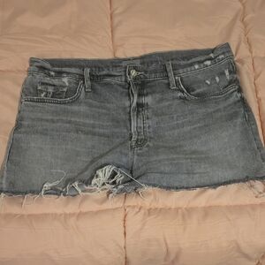 MOTHER Tomcat Kick Fray Cut-off Shorts, 34